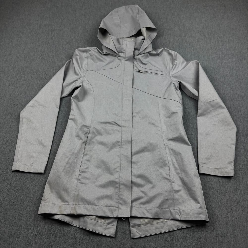 Mondetta‎ Women Jacket Small Gray Windbreaker Hooded Full Zip Rain Coat Outdoor